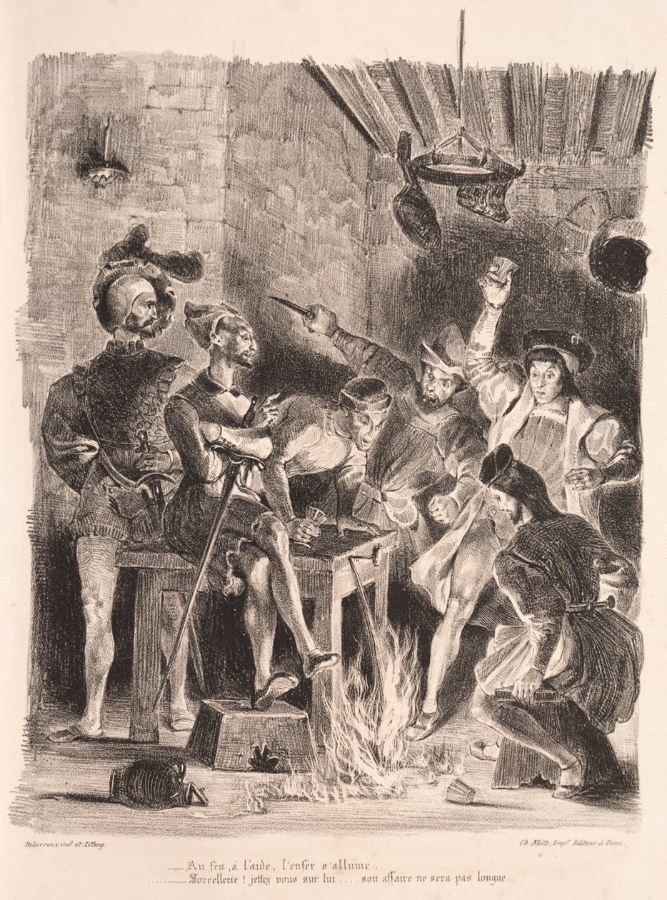 Illustrations for Faust: Mephistopheles in the Tavern of the Students by Eugène Delacroix