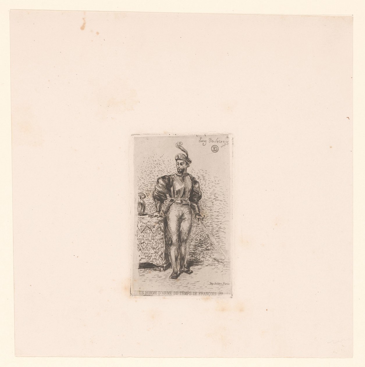 Soldier with Sword by Eugène Delacroix
