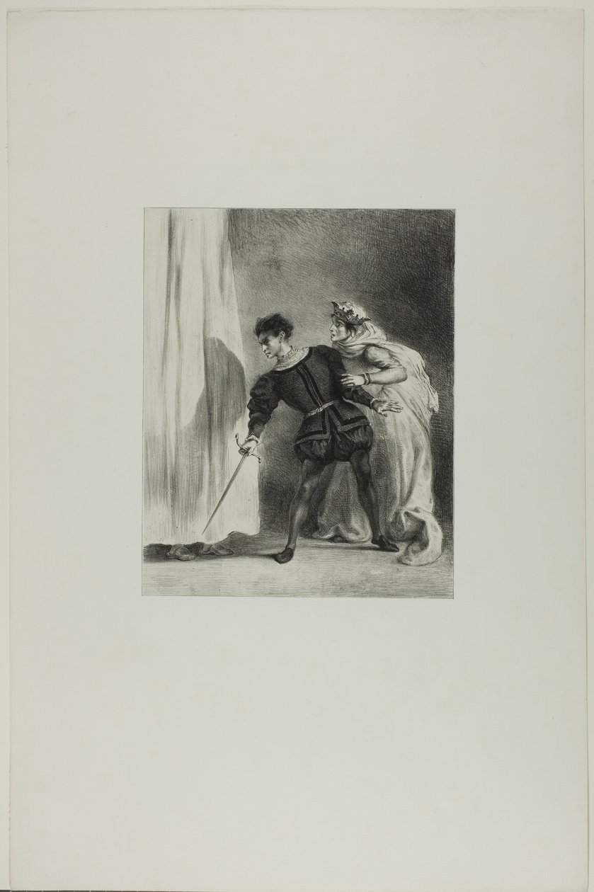 The Murder of Polonius by Eugène Delacroix