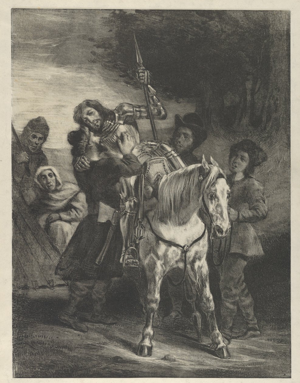 The Wounded Goetz Taken in by the Gypsies by Eugène Delacroix