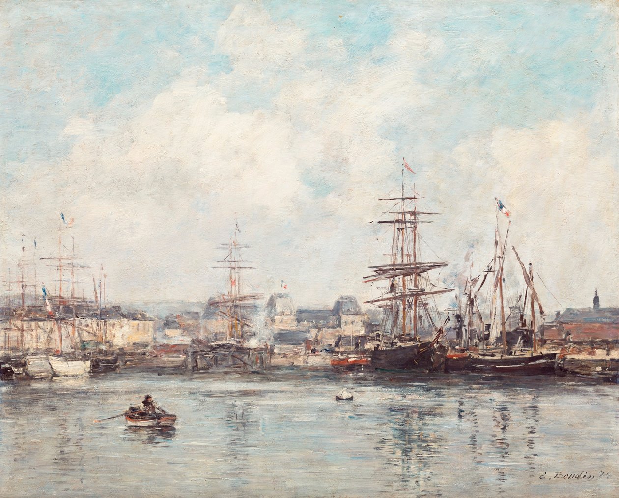 Casimir Delavigne Basin at Le Havre by Eugene Louis Boudin