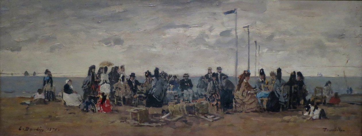 Trouville, Beach Scene by Eugene Louis Boudin