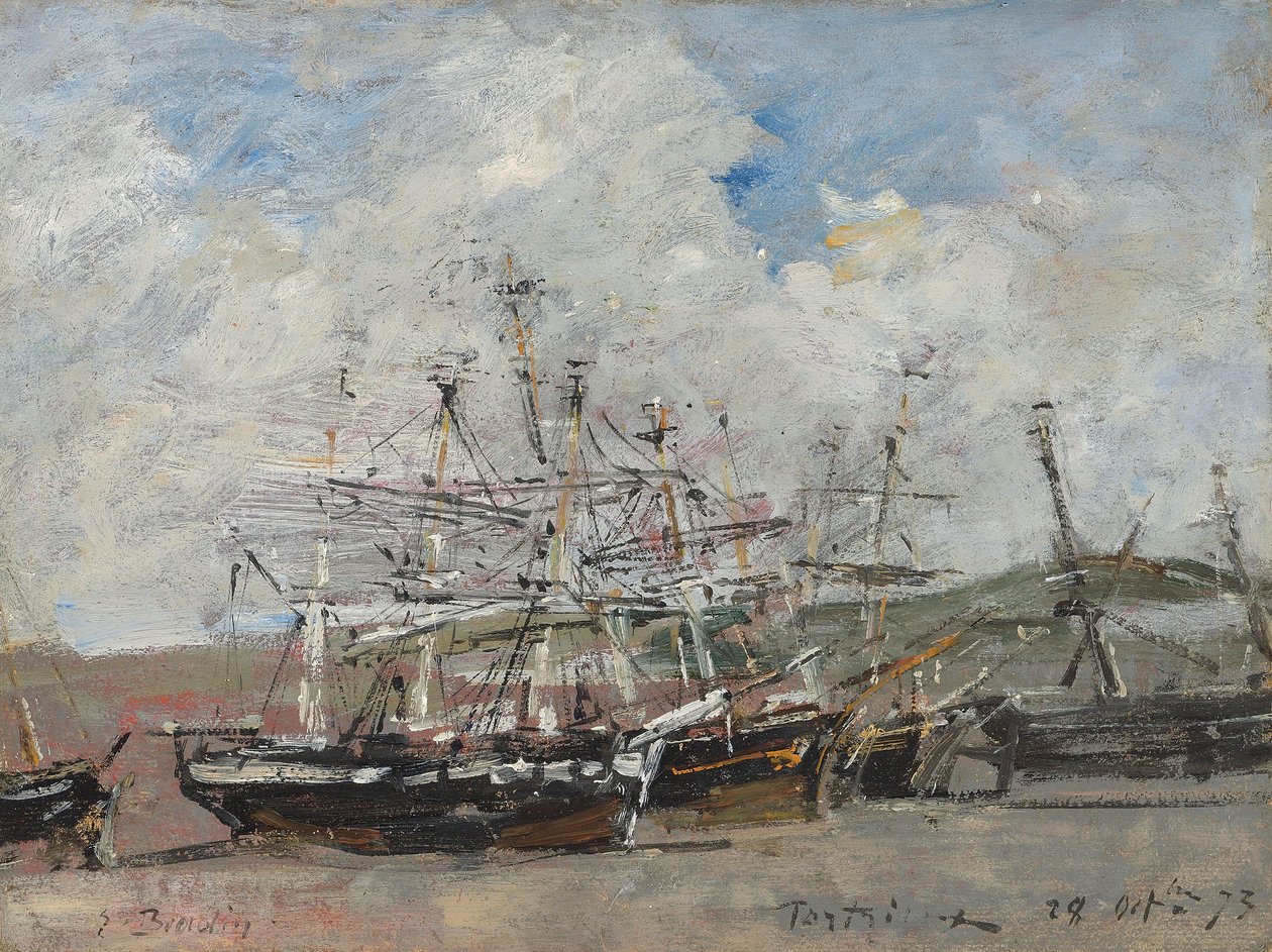 Portrieux, the Port at Low Tide by Eugene Louis Boudin