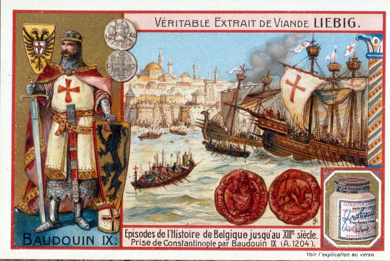 Baldwin I at the Sacking of Constantinople by European School