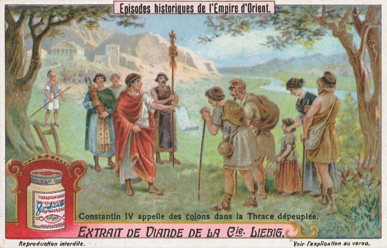 Constantine IV, Liebig Card, Early 20th Century by European School