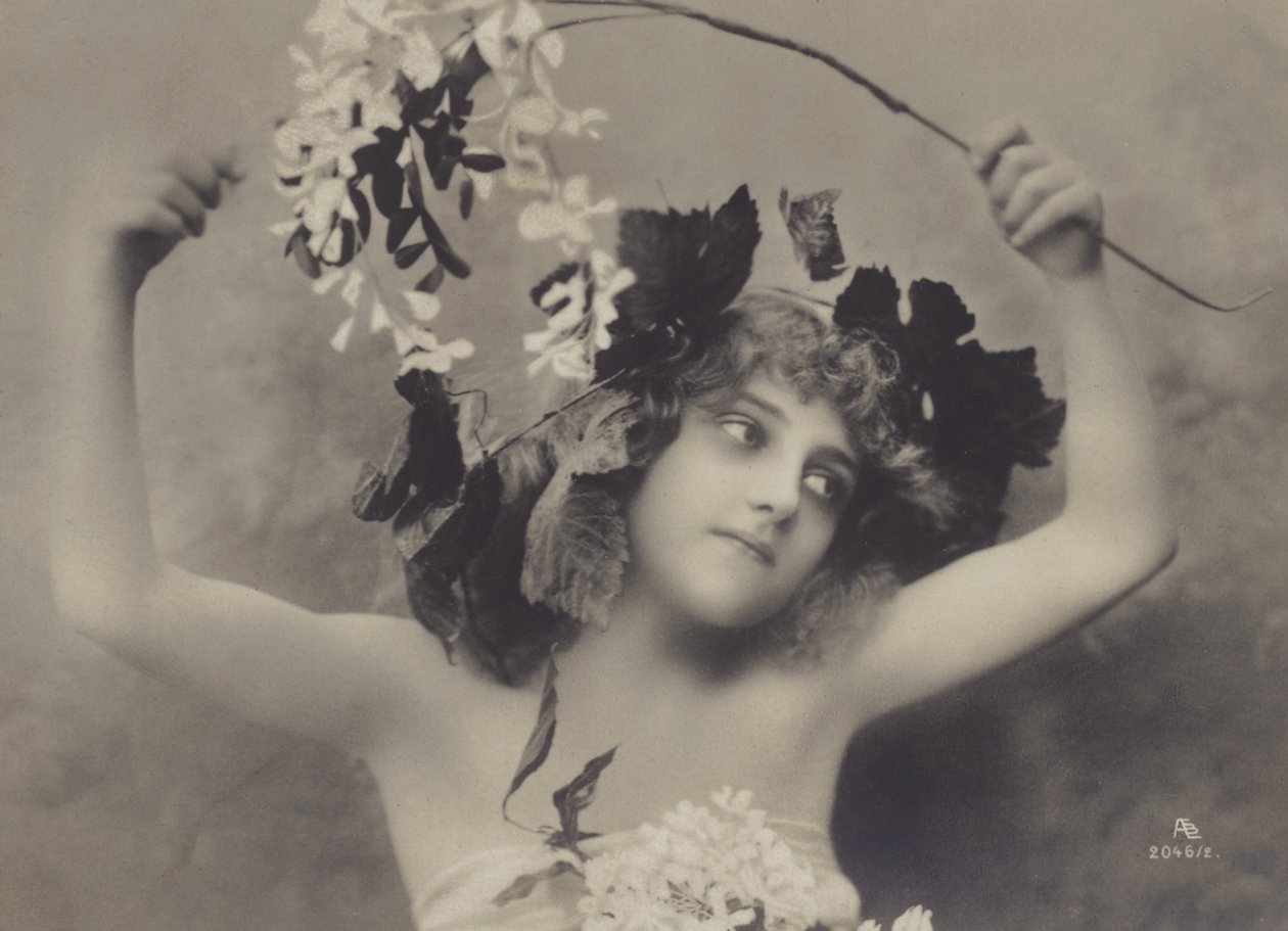 Girl with Vine Wreath by European School