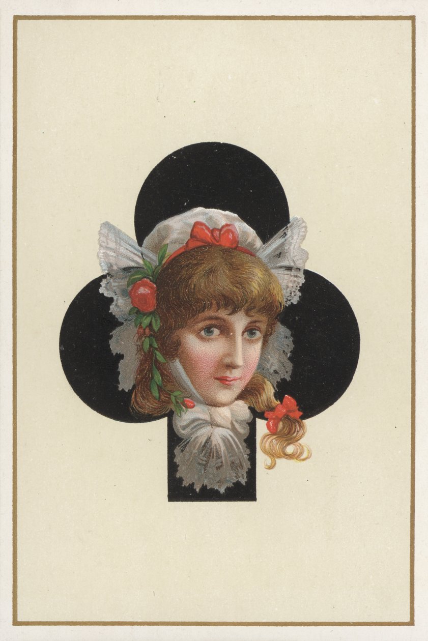 Portrait of a Girl on a Playing Card by European School