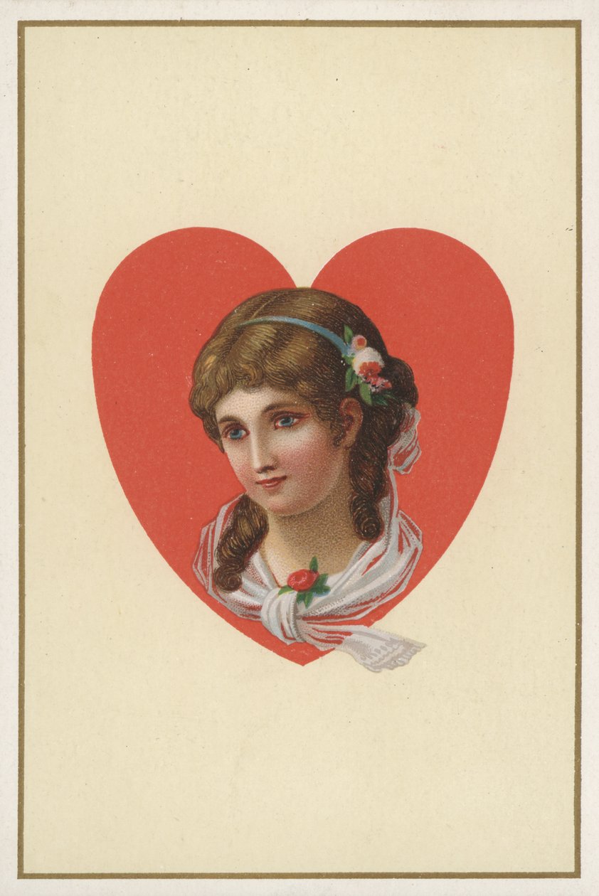 Portrait of a Girl on a Playing Card by European School