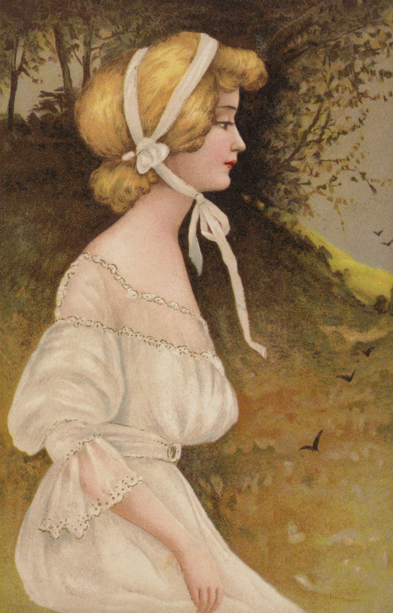 Profile of a Lady in White by European School