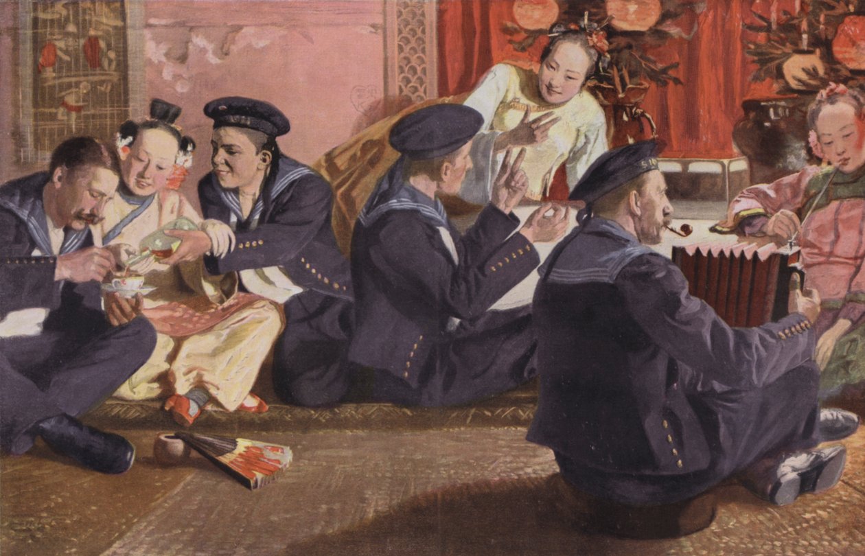 Sailors in a Chinese Tea House by European School