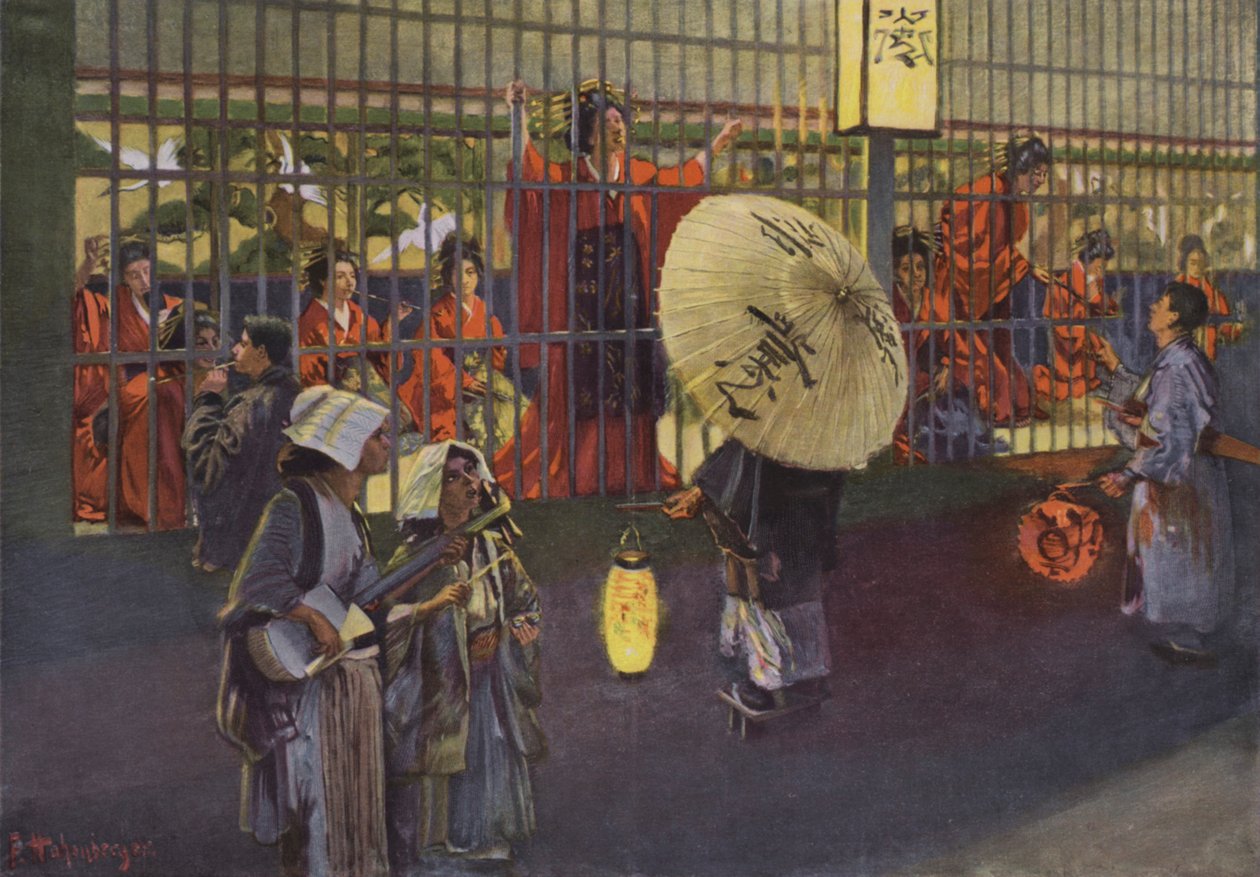 Scene in the Yoshiwara District of Tokyo, Japan by European School