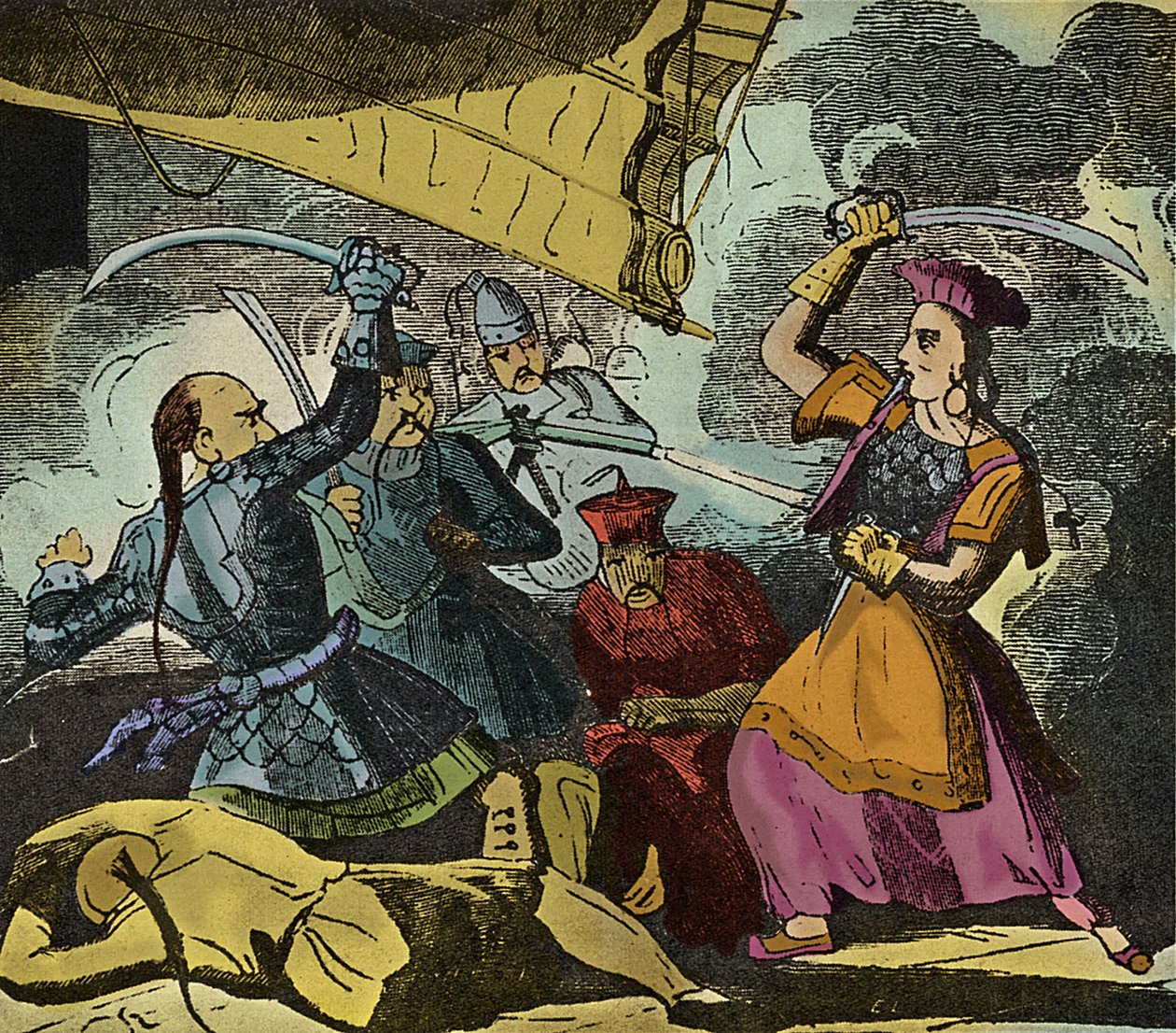 Shing Shi or Ching Shih (died 1844). Chinese pirate woman of the 19th century. She commanded a real fleet with which she defeated Admiral Kwo Lang. by European School