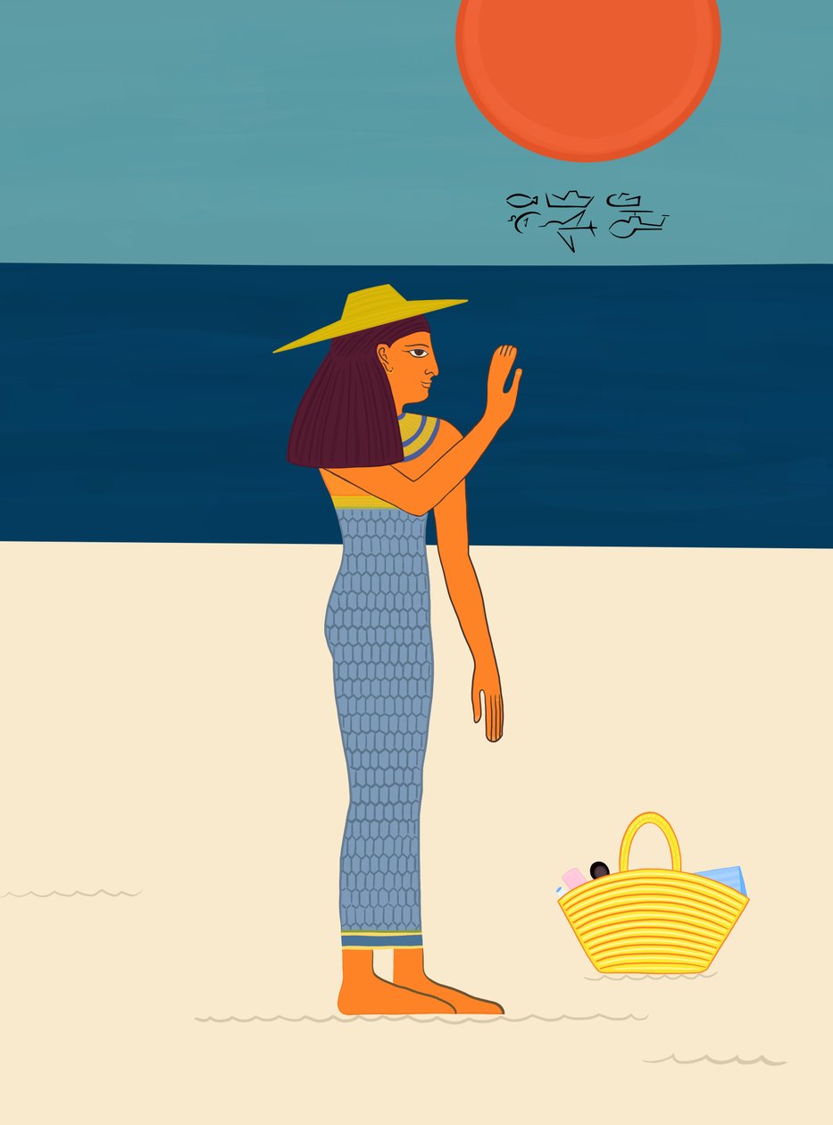 Beach Day With Hieroglyphics by Evan Sklar