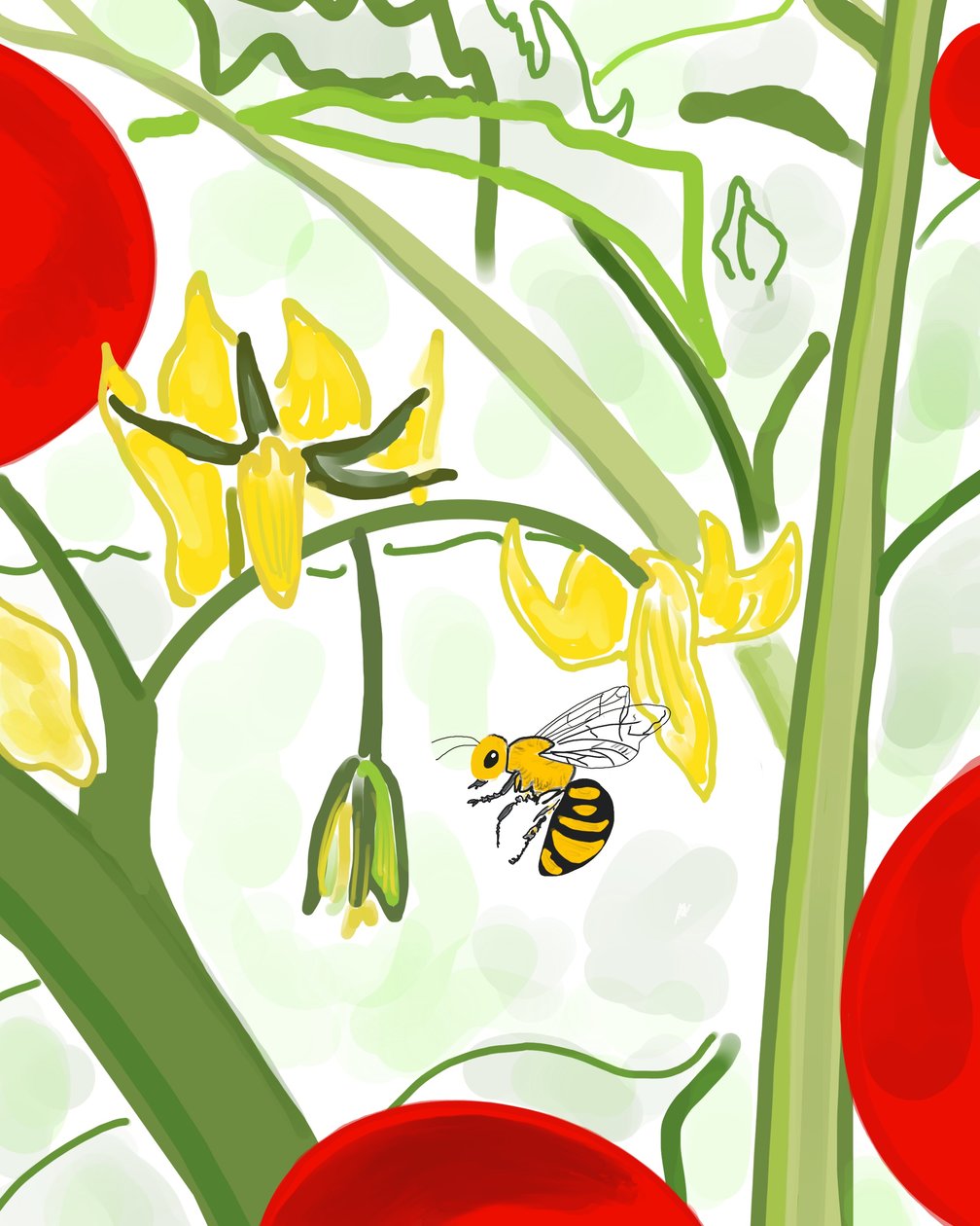 Bee on Vine by Evan Sklar