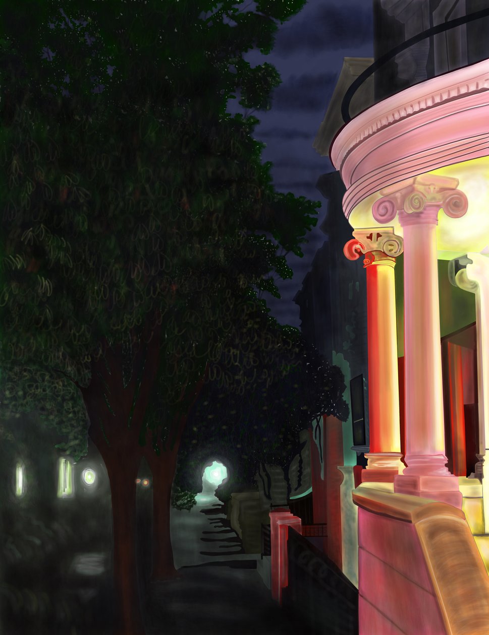 Corner Of Seventh Street and Prospect Park West at Night by Evan Sklar