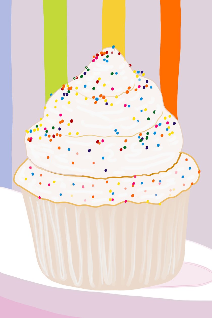 Cupcake With Vanilla Icing and Sprinkles, Brooklyn by Evan Sklar