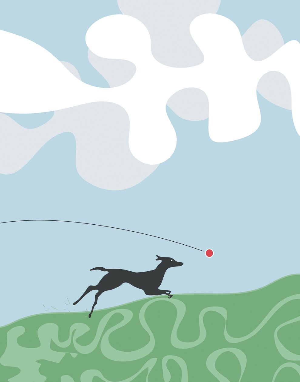 Dog Chasing a Ball, 2015 by Evan Sklar