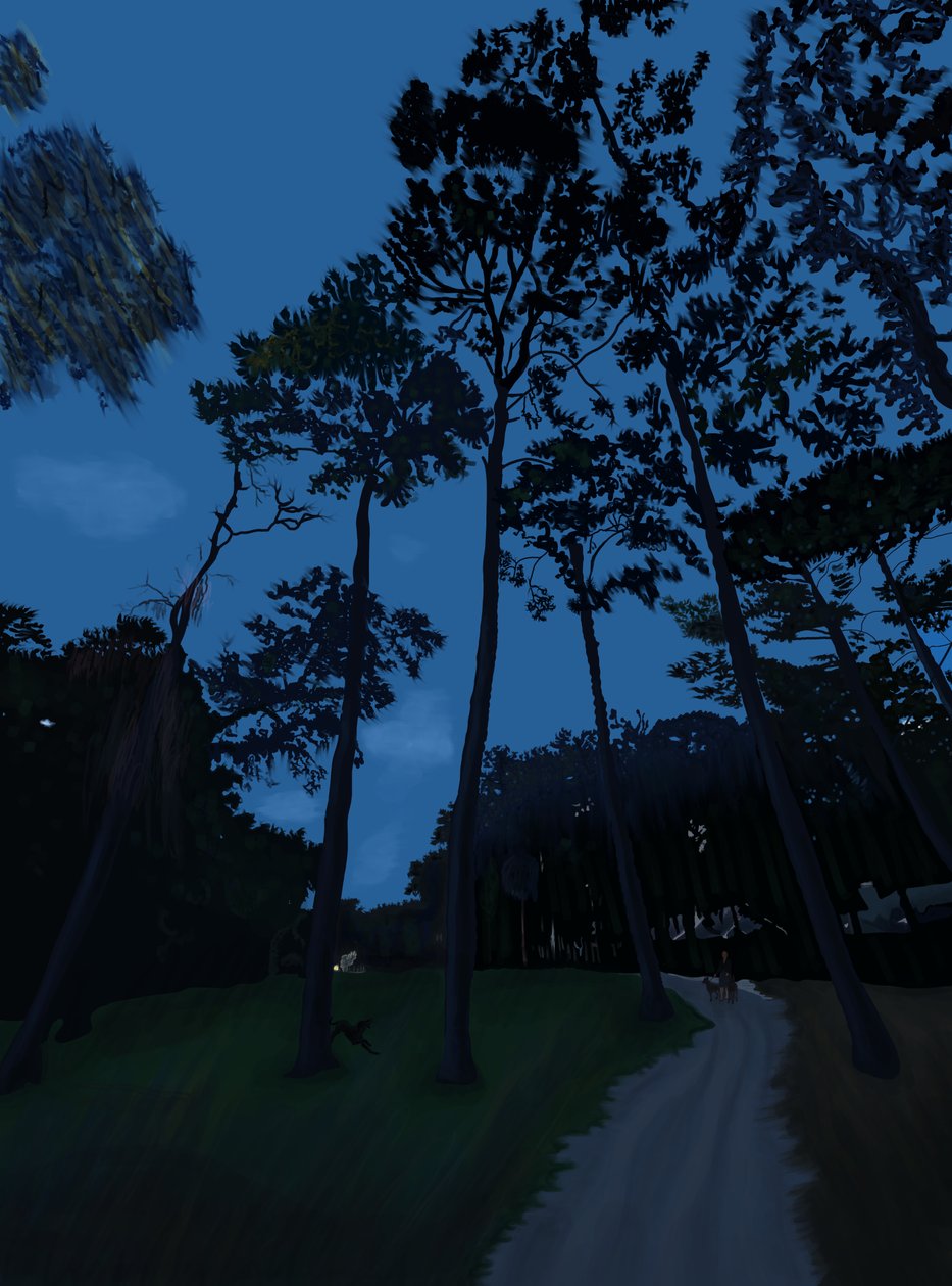 Dog Walk At Dusk by Evan Sklar