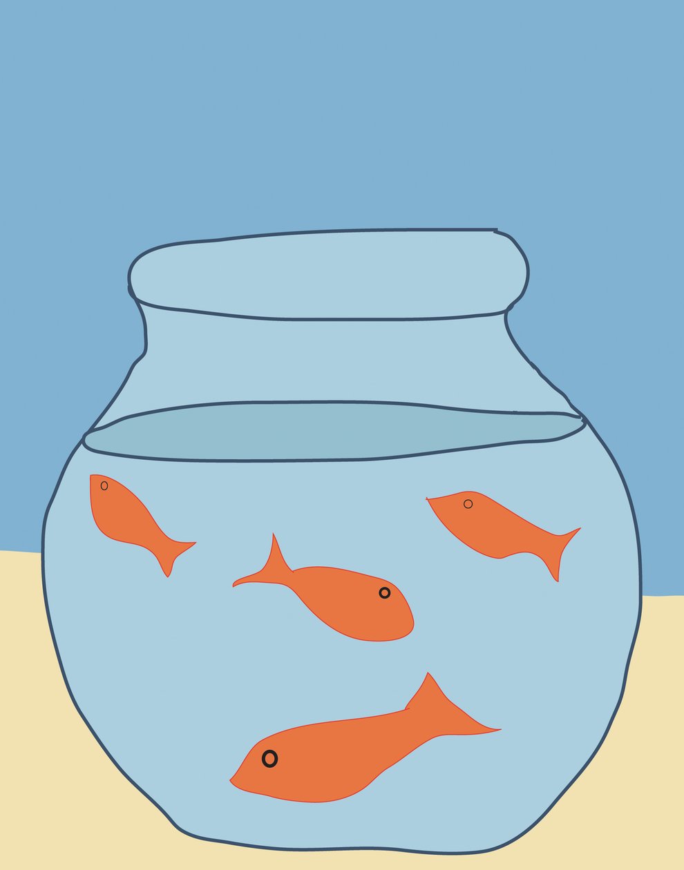 Goldfish In Bowl by Evan Sklar