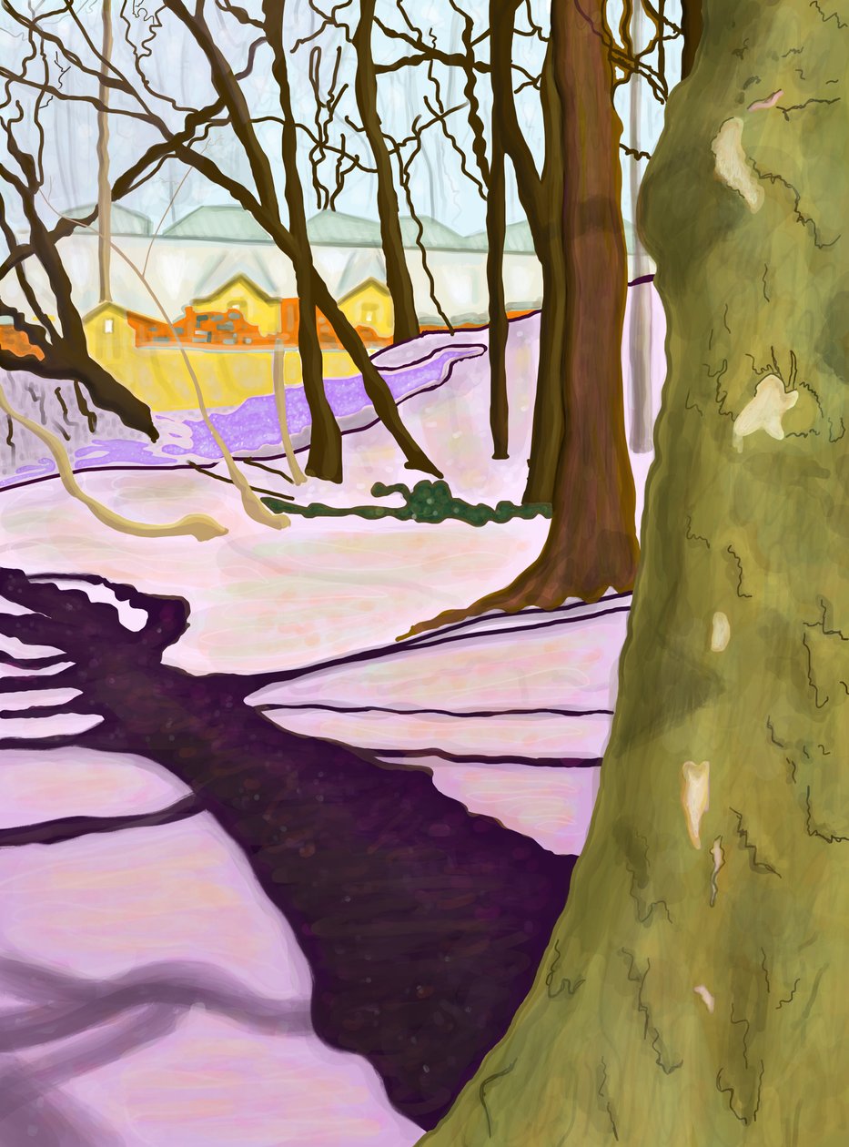 Hill With Crocus, Prospect Park by Evan Sklar