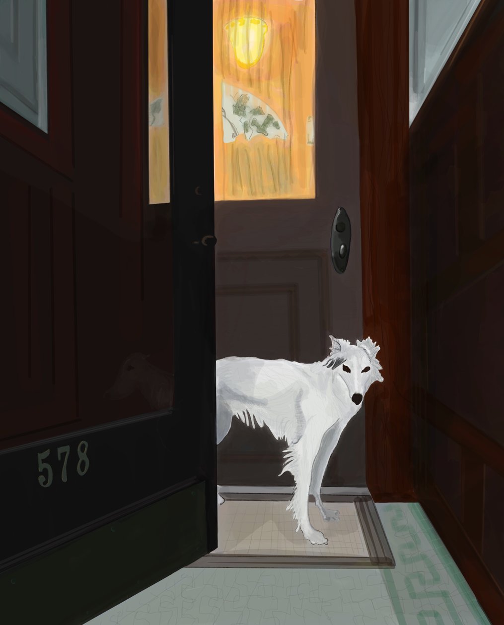 Minnie In Vestibule, Brooklyn by Evan Sklar
