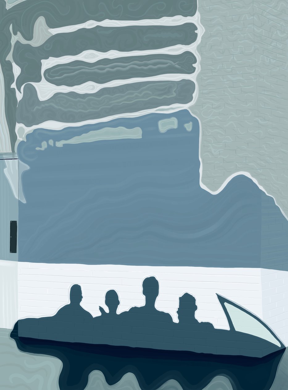 Shadow of Car and Passengers on Hotel Façade, c.2020-24 by Evan Sklar