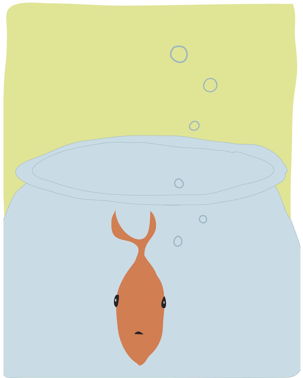 Single Goldfish In Bowl by Evan Sklar