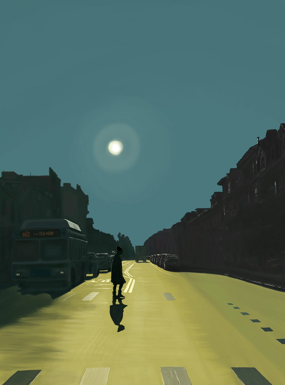 Sun and Woman Walking on Ninth Street by Evan Sklar
