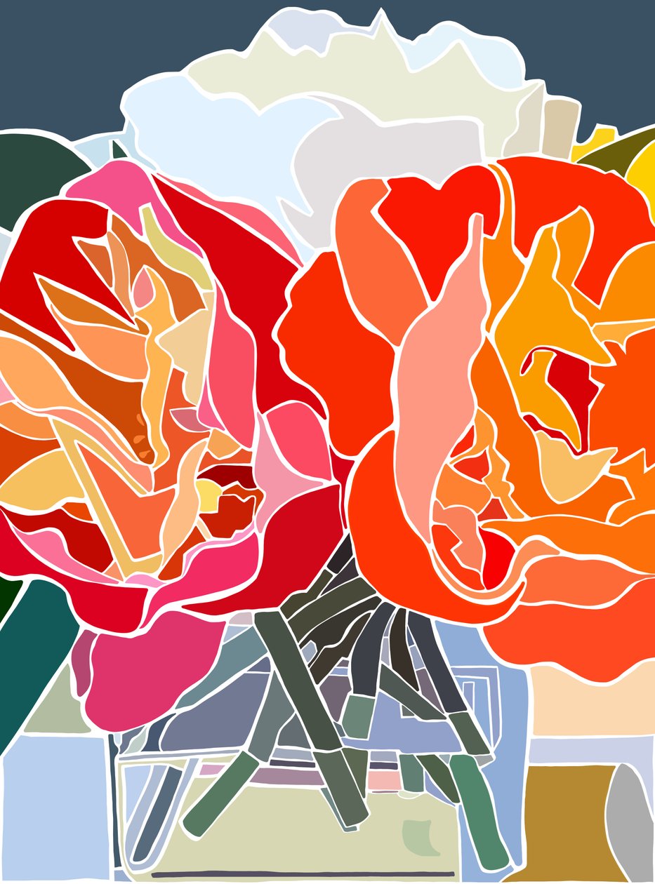 Three Peonies by Evan Sklar