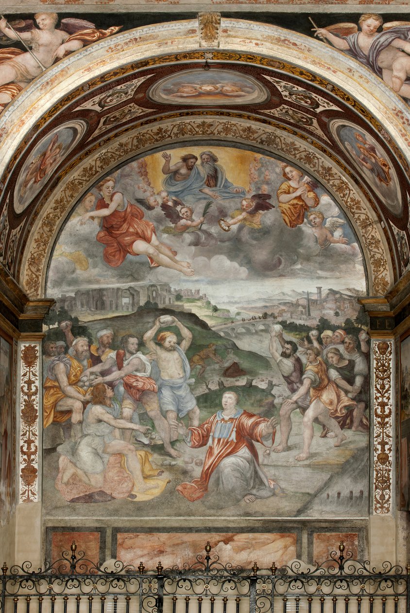 The Stoning of St. Stephen Fresco, c.1550 by Evangelista Luini