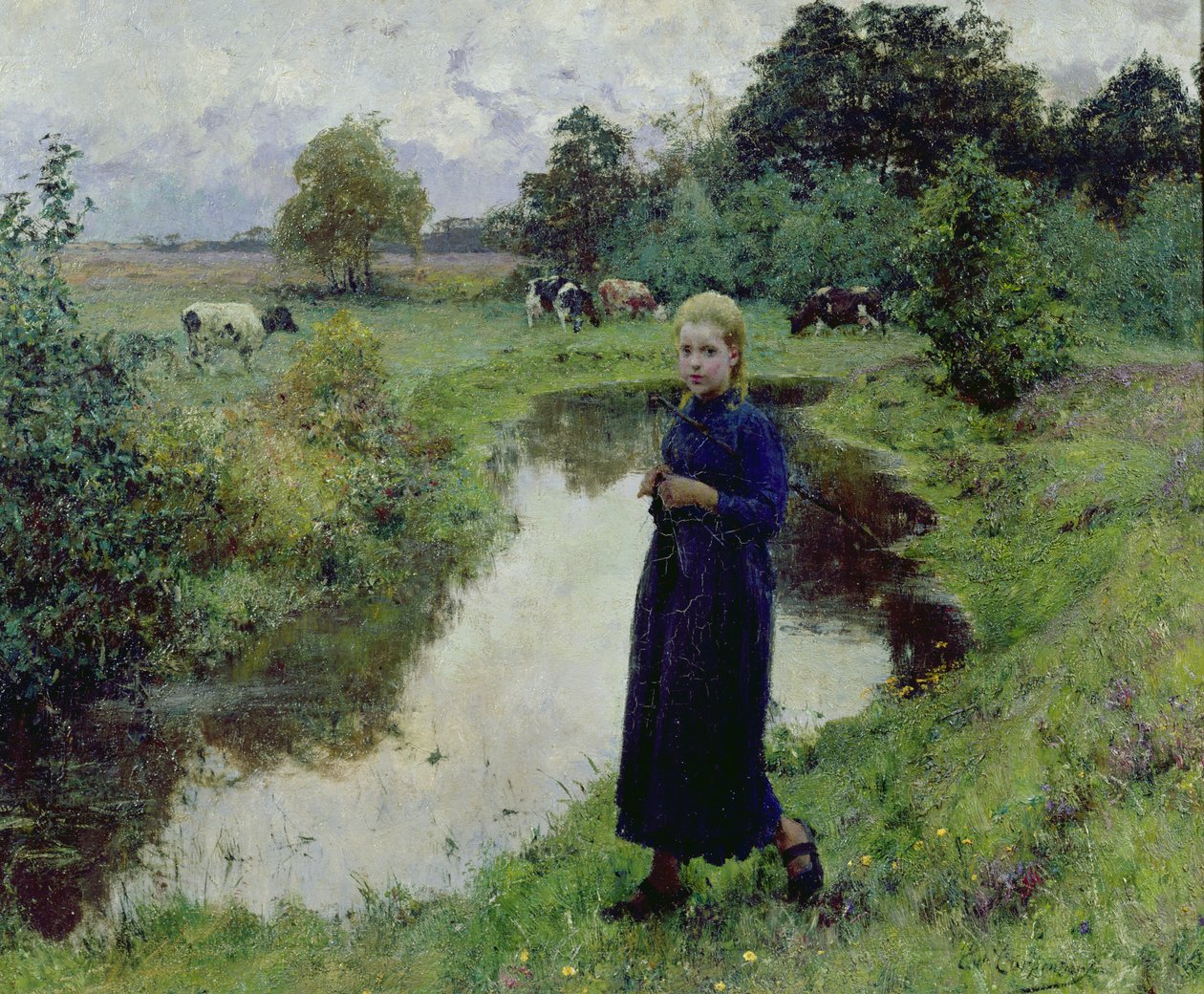 Young Girl in the Fields by Evariste Carpentier