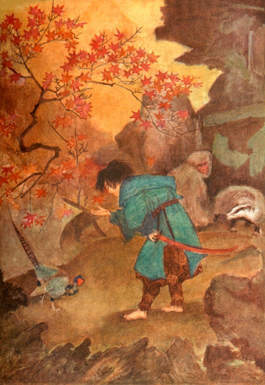 Momotaro and the Pheasant, 1912 by Evelyn Paul