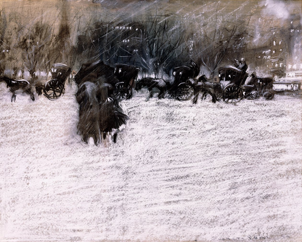 The Park in Winter by Everett Shinn