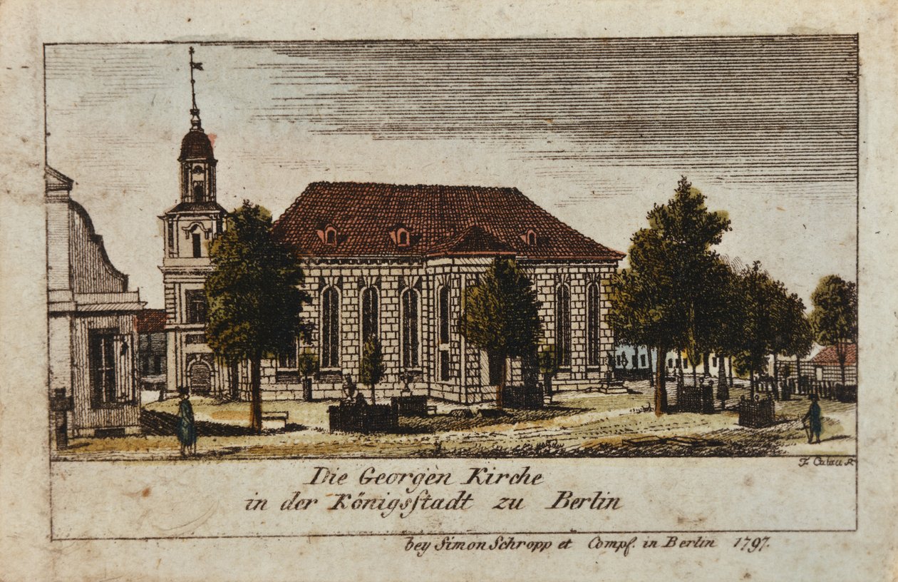 The Church of St. George in Konigsstadt, Berlin, 1797 by F.A. Calau