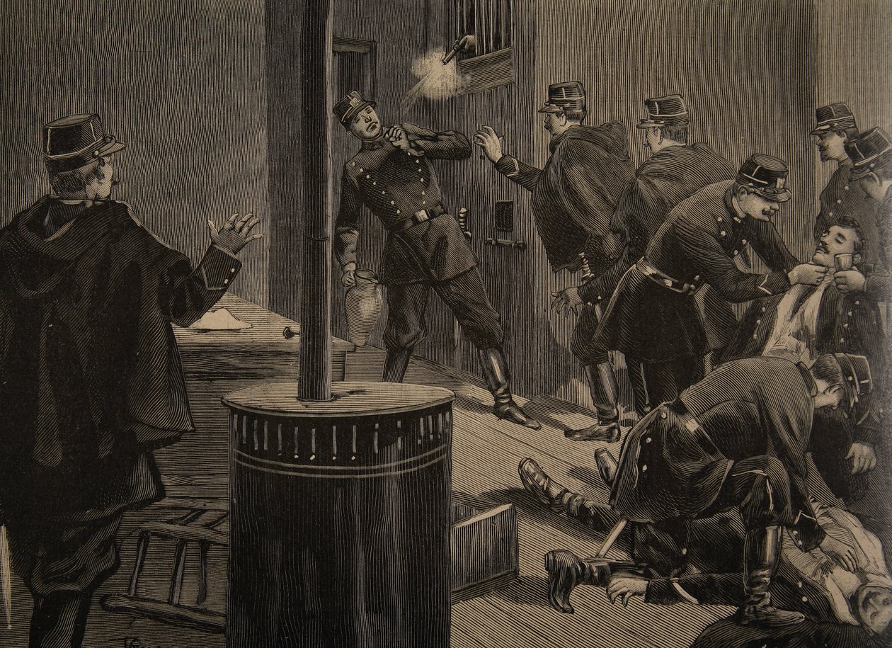 Etievant, the Anarchist Shoots from the Grate, Illustration from 