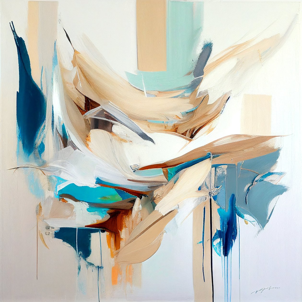 Abstract Painting Composition for Sale for Living Room, Canvas Prints by F. Abderrahim