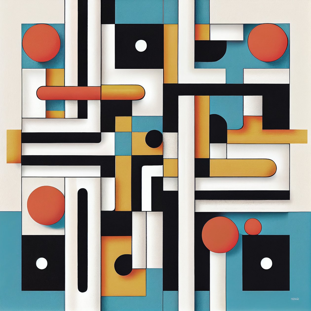 Canvas Wall Decor in a Minimalist and Postmodern Interior Design Style by F. Abderrahim