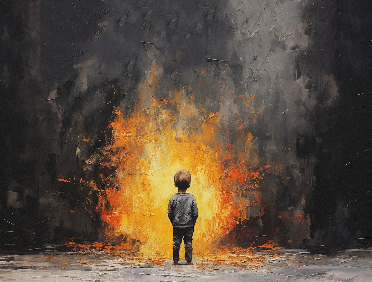 Minimalist Painting, Innocent Portrait by F. Abderrahim