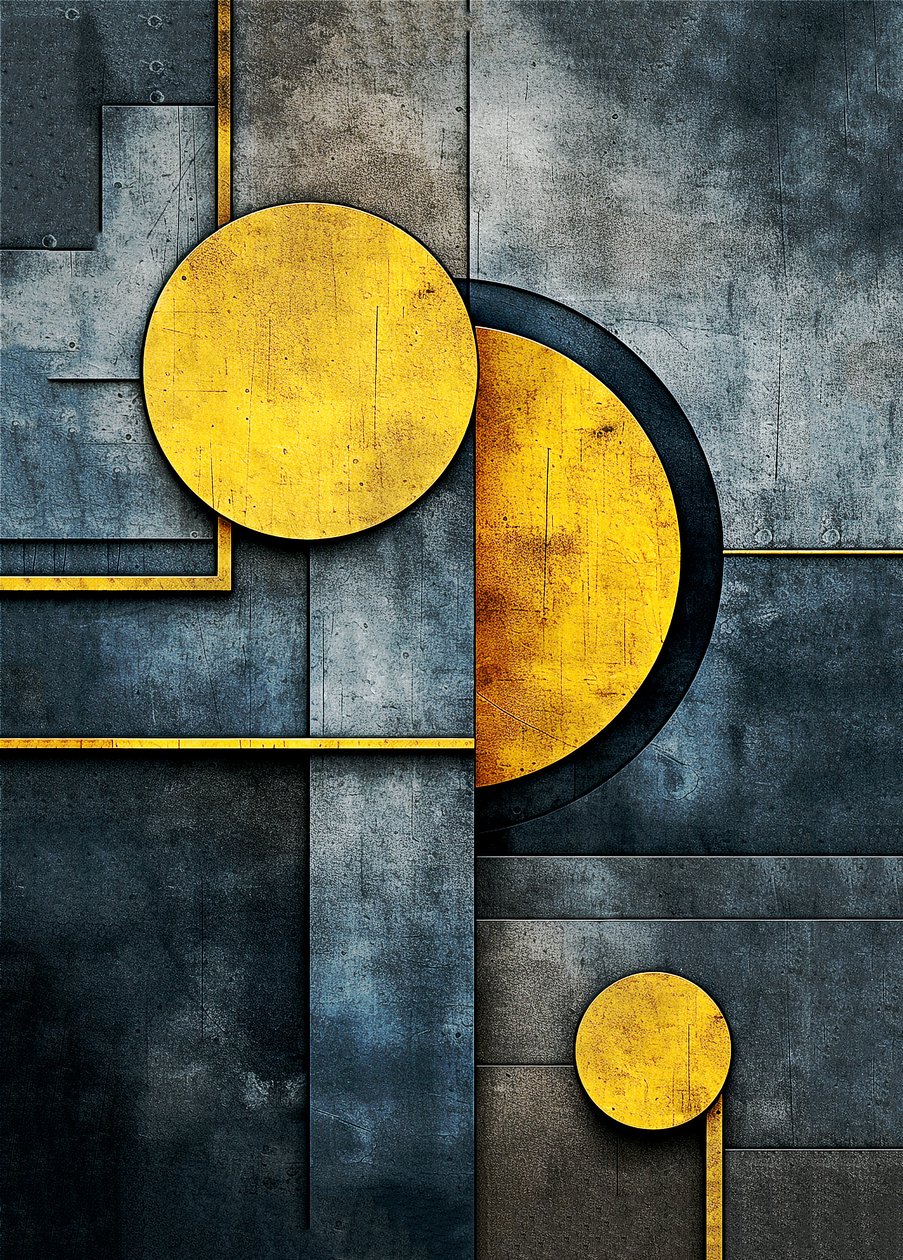 Cacophony of Abstract Geometric Shapes, Wall Art Print by F. Abderrahim