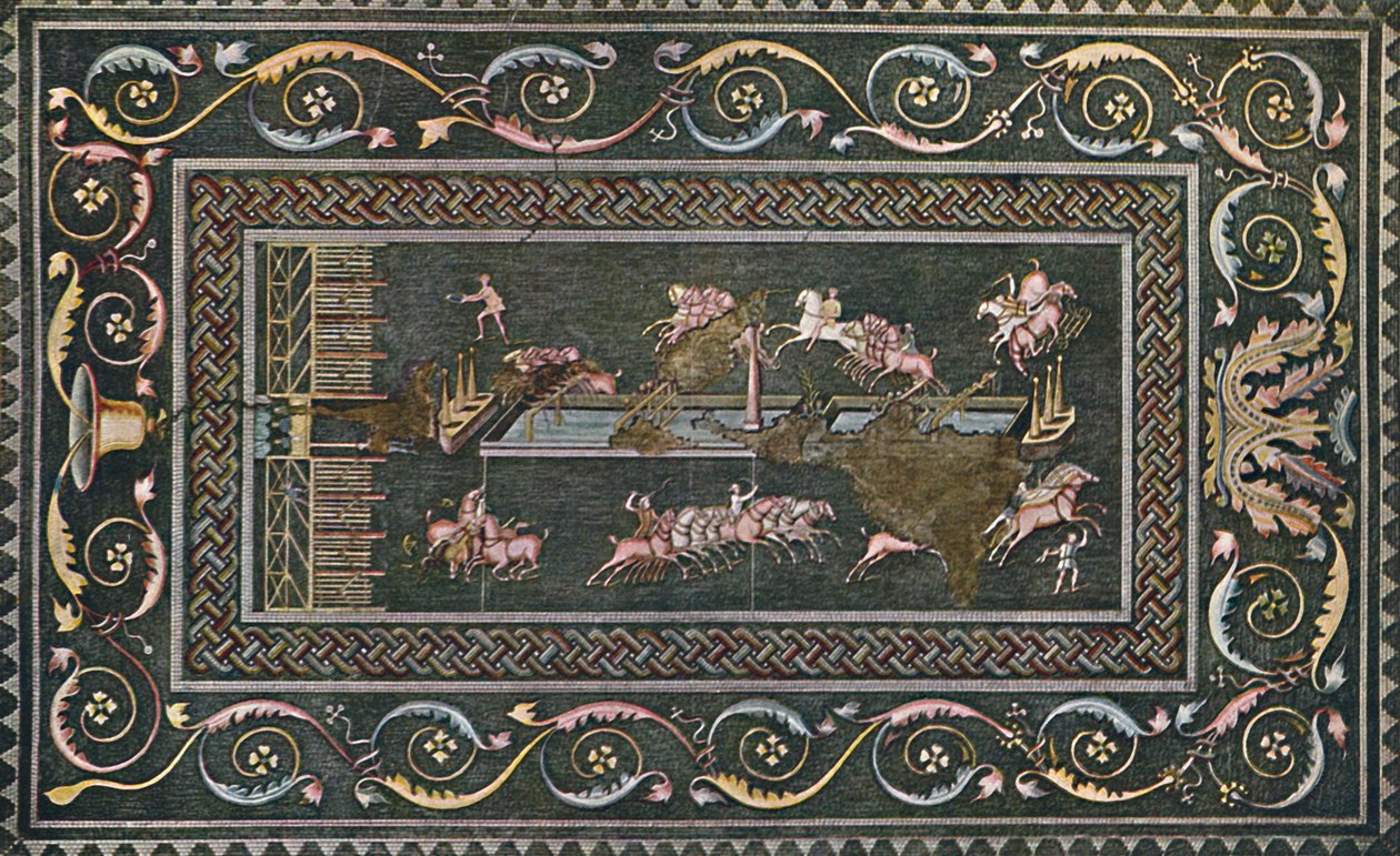 A Roman Mosaic at Lyons, Representing the Circus Games by F. Artaud