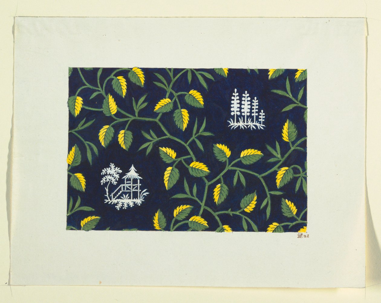 Floral design for printed textiles by Fabrique de Fazy aux Bergues
