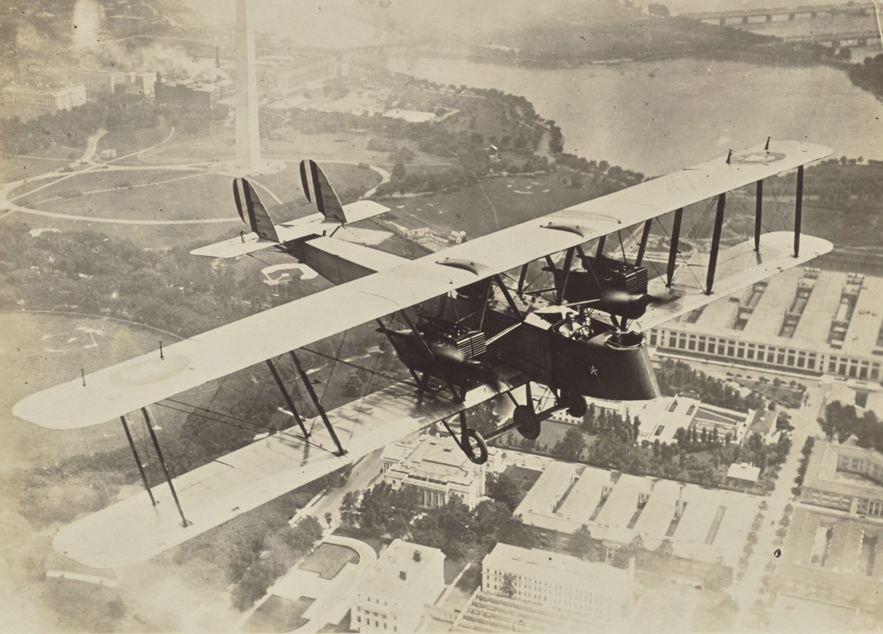 Flying Airplane above Washington D.C. by Fedele Azari