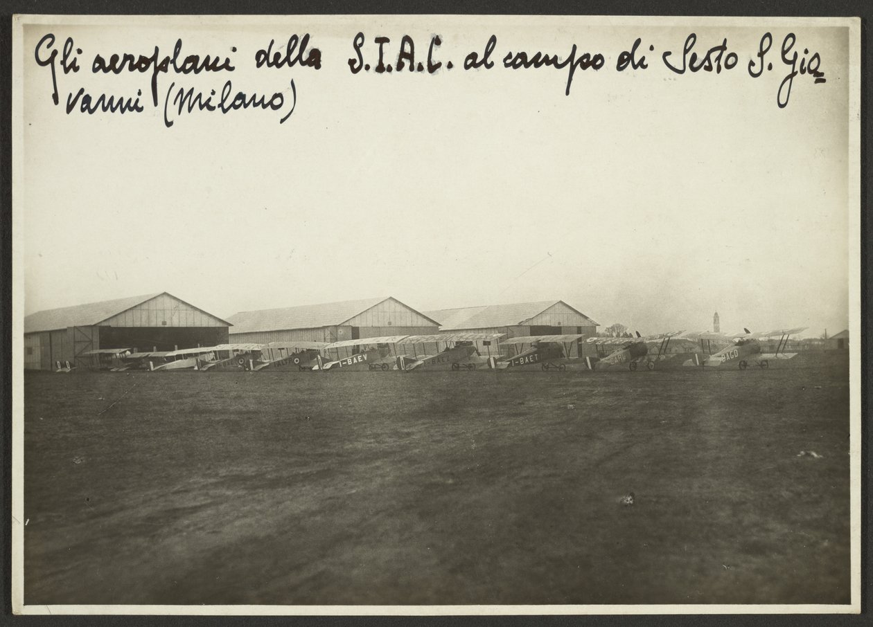 The Airplanes of S.I.A.C. at the Sesto S. Giovanni Field (Milan) by Fedele Azari