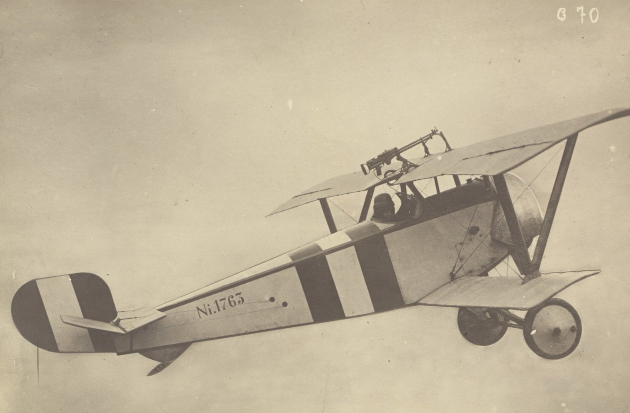 Profile of a Flying Nieuport 17 (Airplane) by Fedele Azari