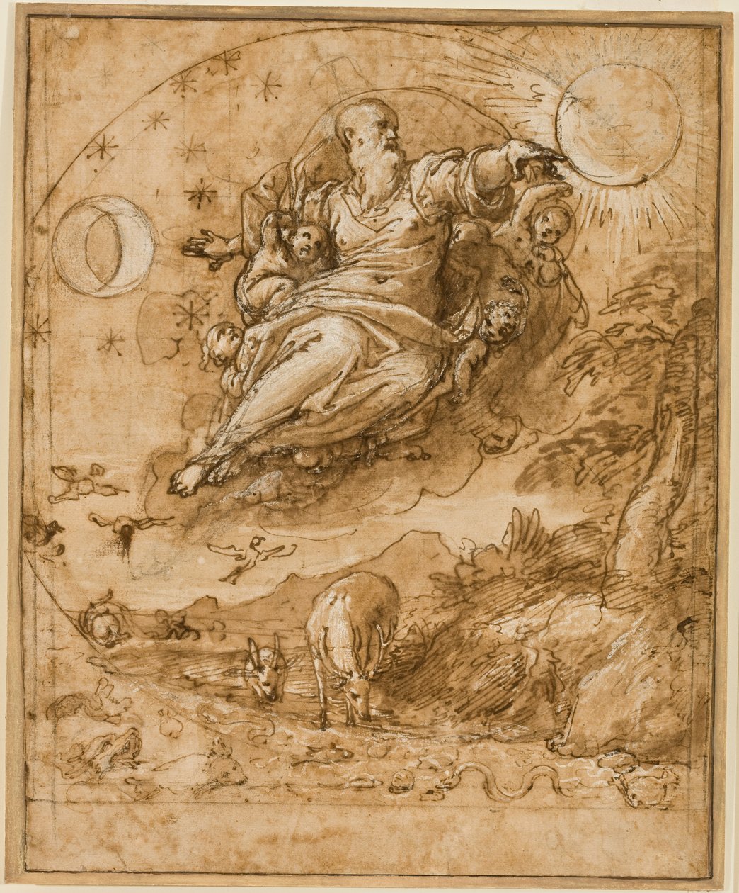 The Lord Creating the Sun and Moon by Federico Zuccaro