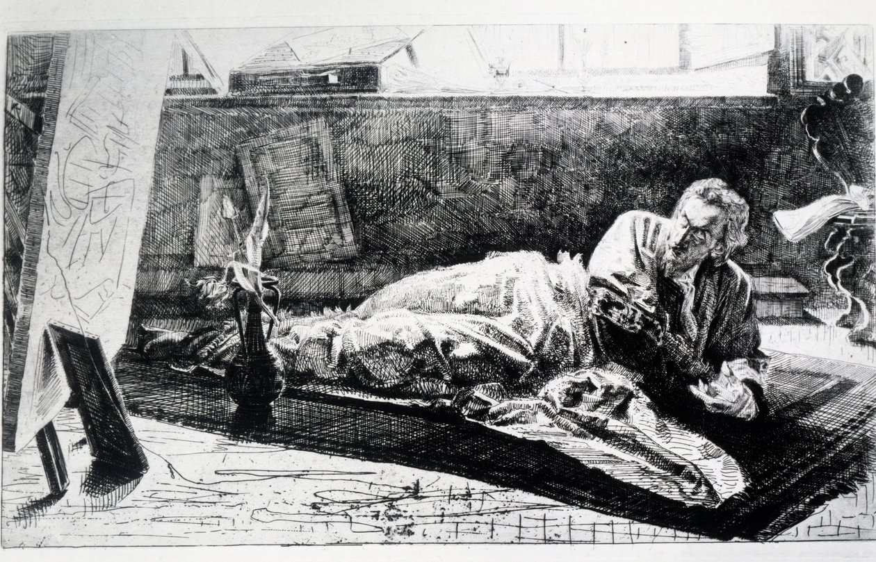 Carthusian or At the Charterhouse of Pavia by Federico Faruffini