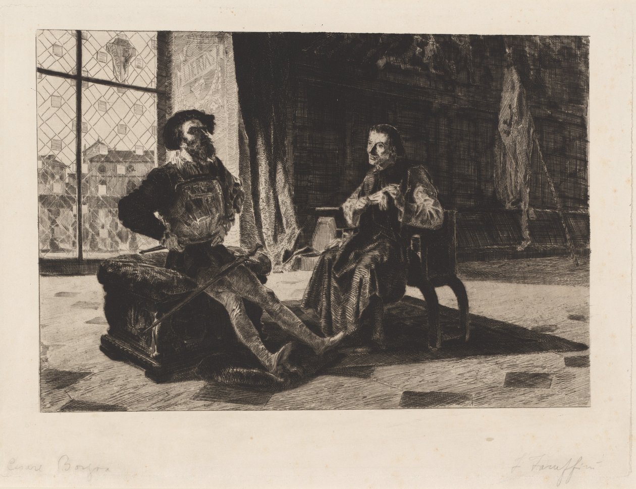 Cesare Borgia and Machiavelli by Federico Faruffini