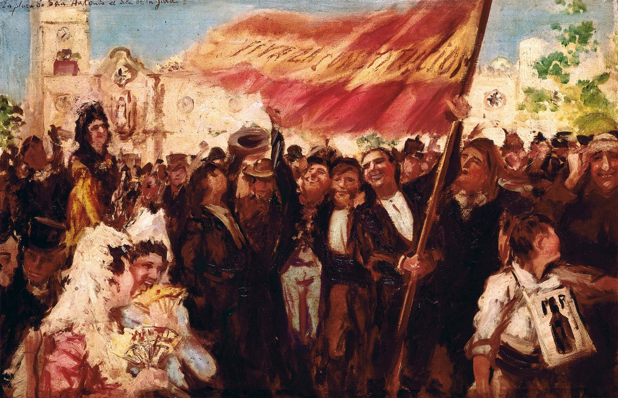 Plaza San Antonio de Cadiz on the Day of the Oath of the Constitution of 1812 by Federico Godoy y Castro