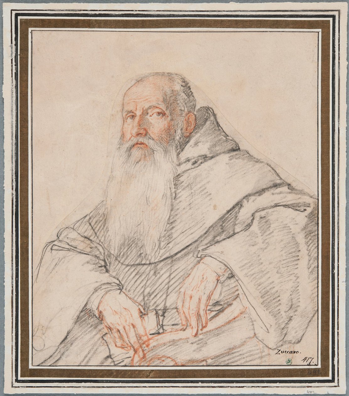 Portrait of a Bearded Monk by Federico Zuccaro