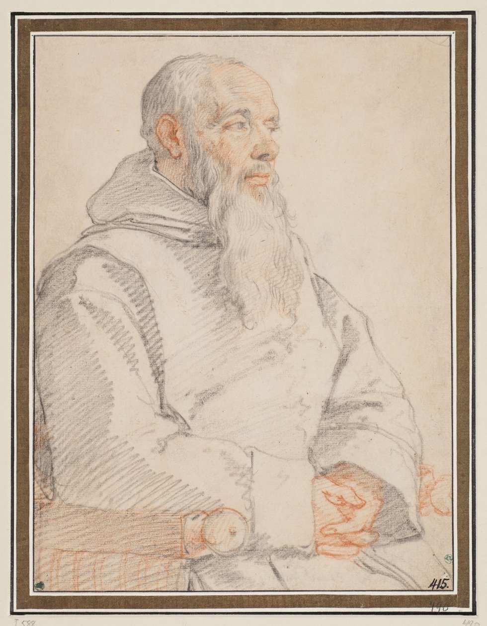 Portrait of a Bearded Monk by Federico Zuccaro